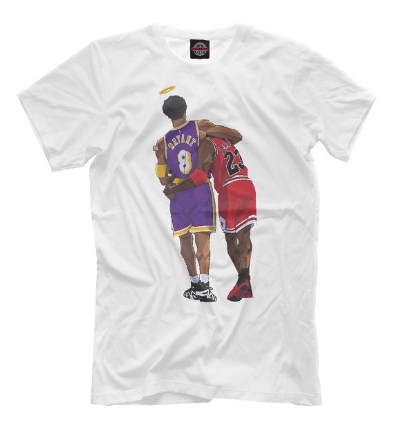 Мужская футболка с изображением Kobe & Michael цвета Белый