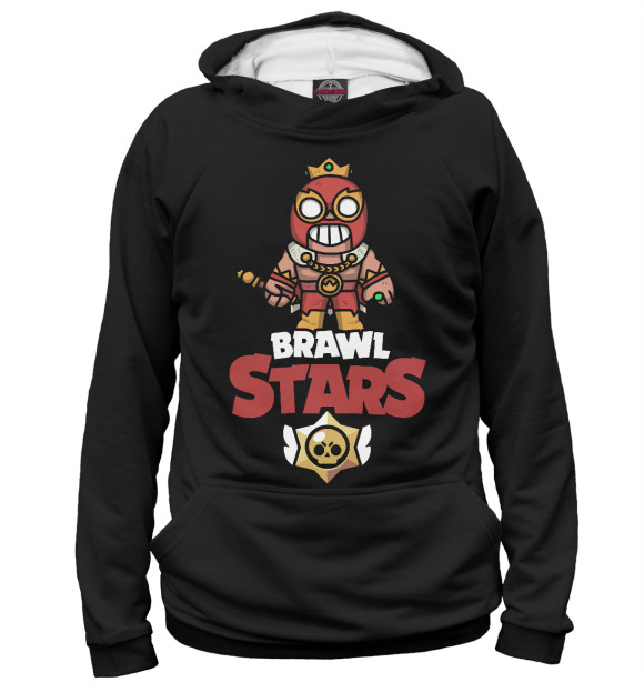 Мужское худи с изображением Brawl Stars цвета Белый
