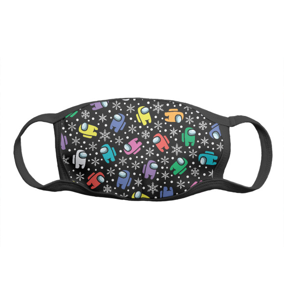 Маска тканевая с изображением Among us New Year цвета Белый