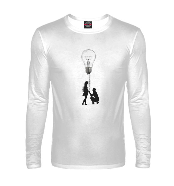 Мужской лонгслив с изображением Любовь цвета Белый