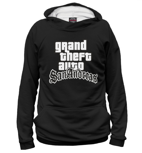 Мужское худи с изображением GTA:SanAndreas цвета Белый