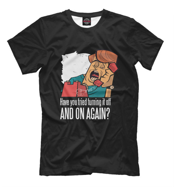 Мужская футболка с изображением Техподдержка цвета Белый