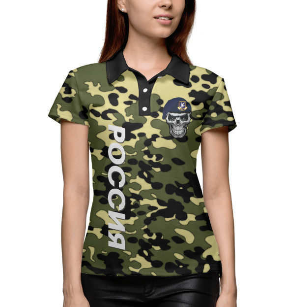 Женское поло с изображением Армия цвета Белый