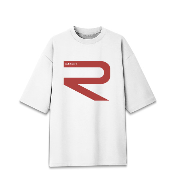 Мужская футболка оверсайз с изображением RAKNET ORIGINAL WHITE цвета Белый
