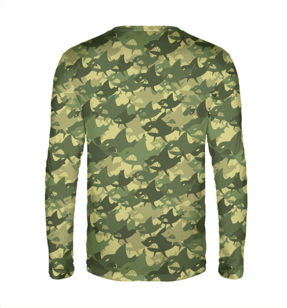 Мужской лонгслив с изображением Акулы цвета Белый