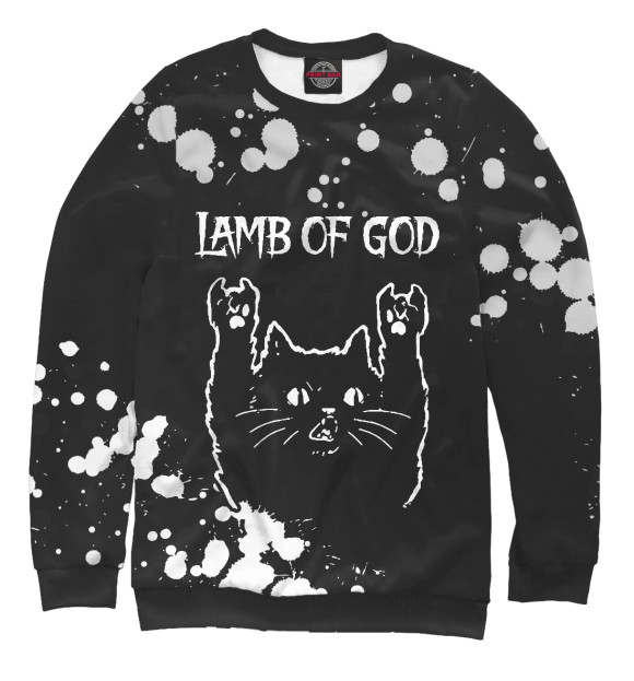 Свитшот для девочек с изображением Lamb of God | Рок Кот цвета Белый