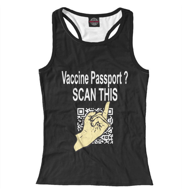 Женская майка-борцовка с изображением Сканируй это цвета Белый