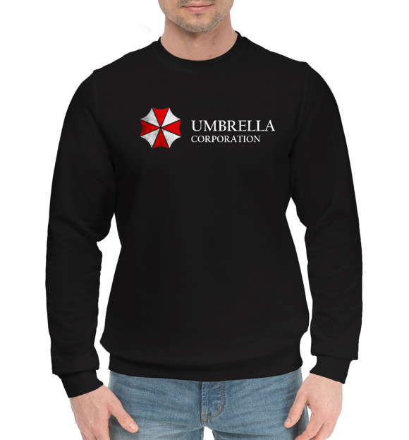 Мужской хлопковый свитшот с изображением Umbrella цвета Черный