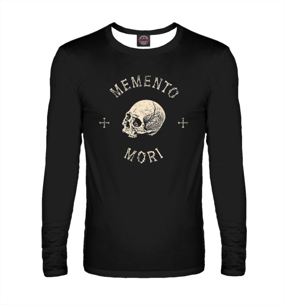 Мужской лонгслив с изображением Memento Mori цвета Белый