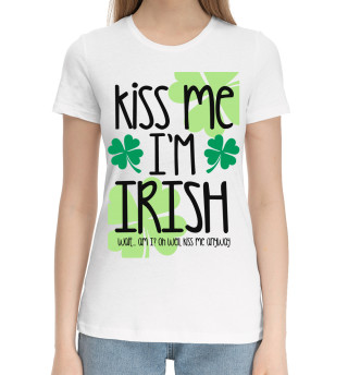 Хлопковая футболка для девочек Kiss me I'm Irish