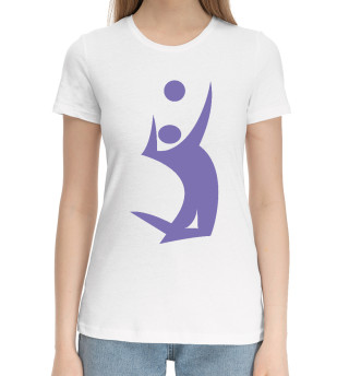 Хлопковая футболка для девочек Волейбол