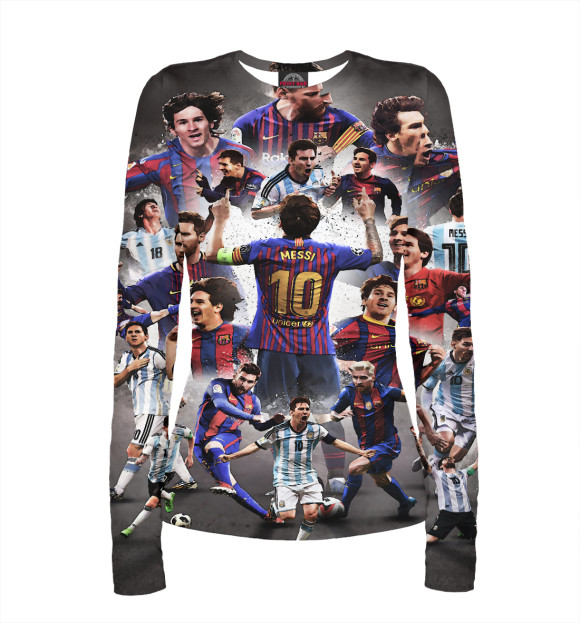 Женский лонгслив с изображением Реал Мадрид | Real Madrid цвета Белый