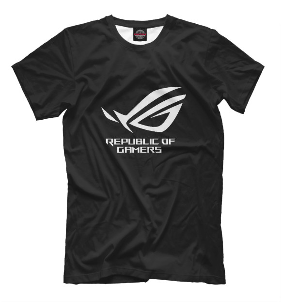 Футболка для мальчиков с изображением Asus Republic of Gamers цвета Белый
