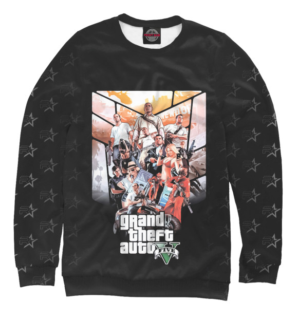 Мужской свитшот с изображением Grand Theft Auto | GTA цвета Белый