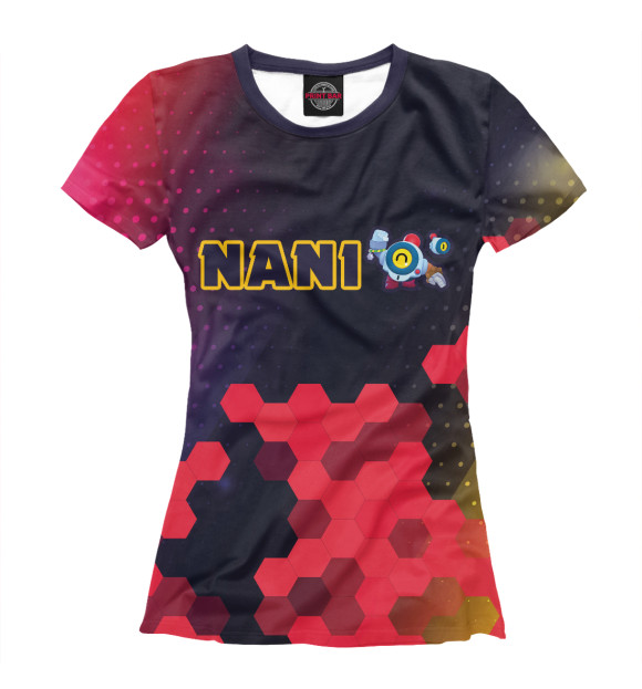 Женская футболка с изображением Brawl Stars Nani цвета Белый