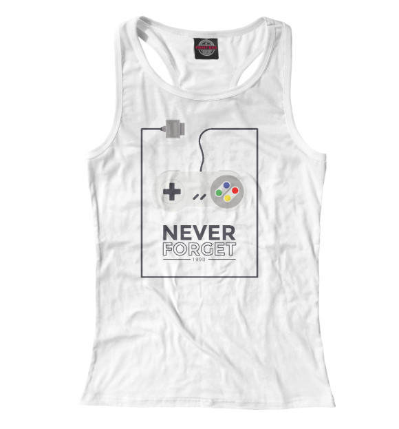 Женская майка-борцовка с притом Never forget цвета Белый Женская майка-борцовка с изображением Never forget цвета Белый