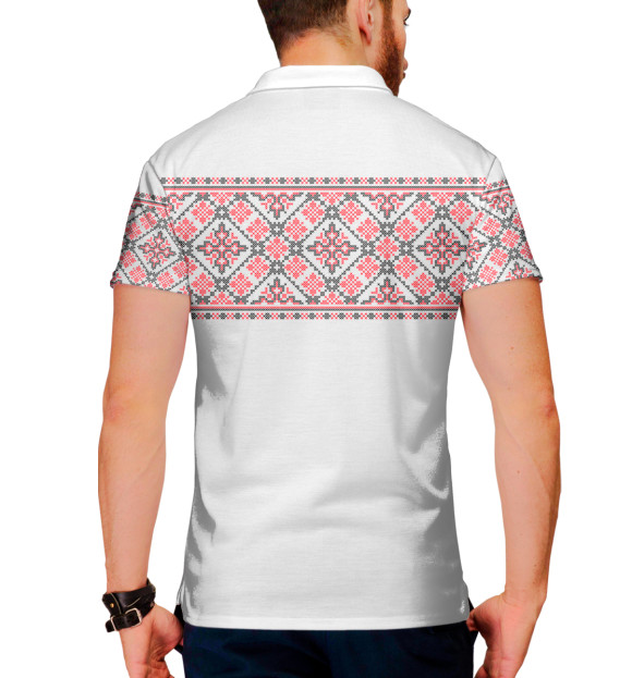 Мужское поло с изображением Традиции Современности цвета Белый