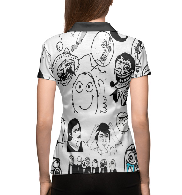 Женское поло с изображением Популярные мемы цвета Белый