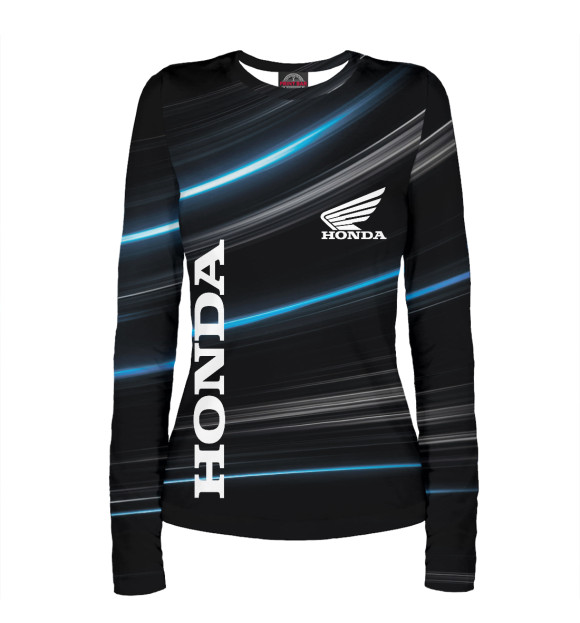 Женский лонгслив с изображением Honda цвета Белый