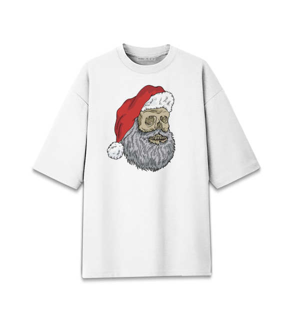 Женская футболка оверсайз с изображением Cool Santa цвета Белый