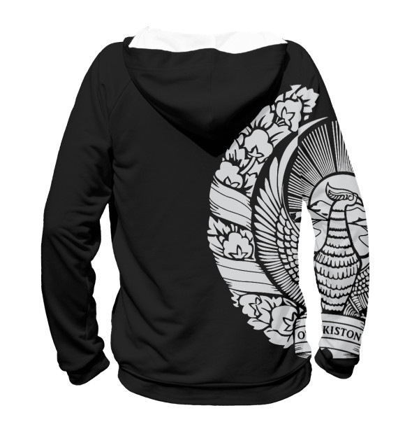 Мужское худи с изображением Узбекистан цвета Белый