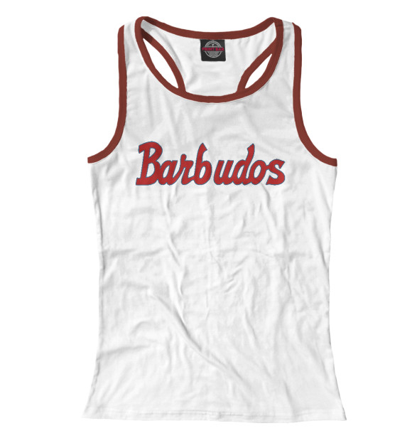 Женская майка-борцовка с изображением Barbudos (Бородачи) цвета Белый