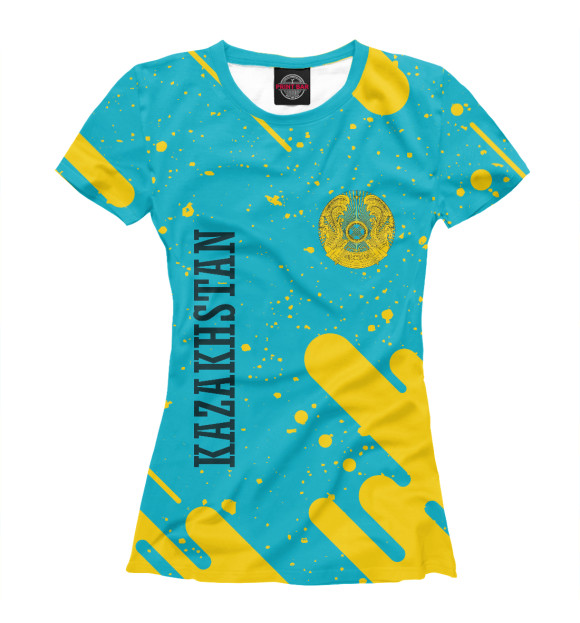 Женская футболка с изображением Kazakhstan / Казахстан цвета Белый