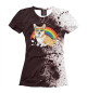 Футболка для девочек Corgi With Rainbow