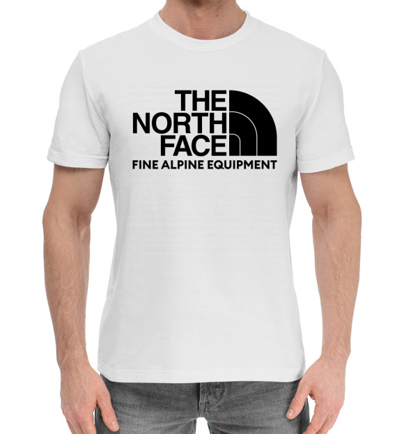 Мужская хлопковая футболка с изображением The North Face цвета Белый