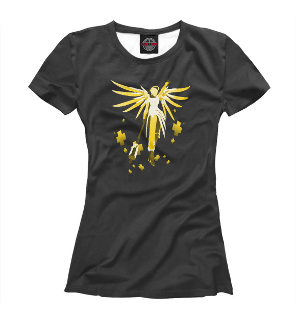 Женская футболка с изображением Overwatch Ангел цвета Белый