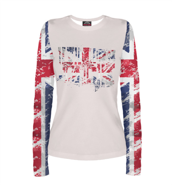 Женский лонгслив с изображением Union Jack цвета Белый