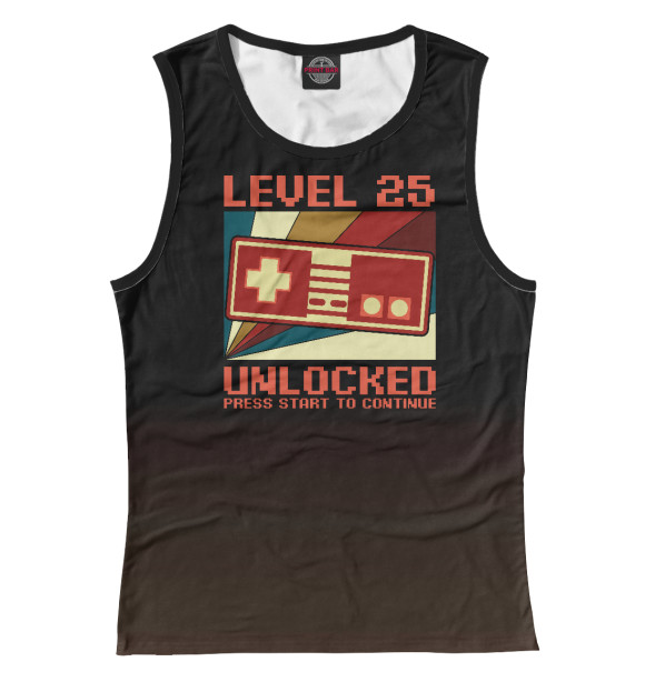 Майка для девочки с изображением LEVEL 25 UNLOCKED цвета Белый
