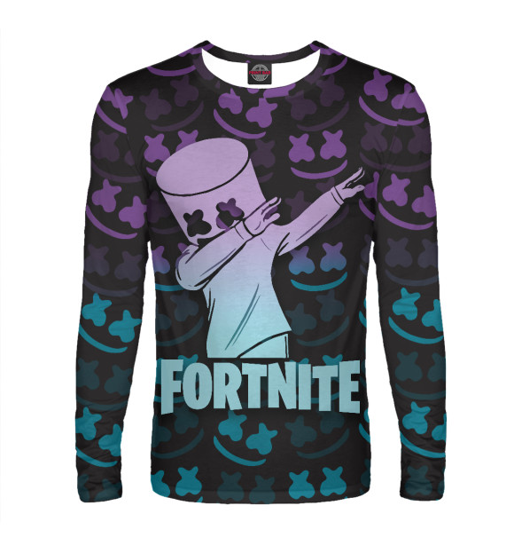 Мужской лонгслив с изображением Fortnite Marshmello цвета Белый