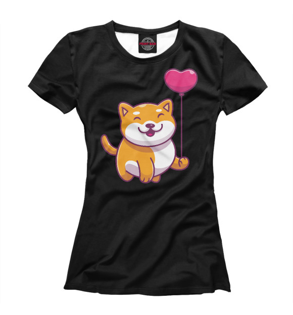 Футболка для девочек с изображением Love Dog цвета Белый