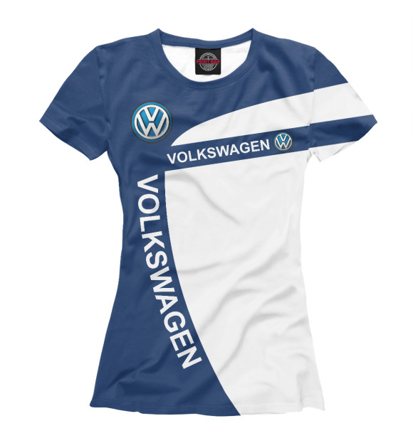 Женская футболка с изображением Volkswagen цвета Белый