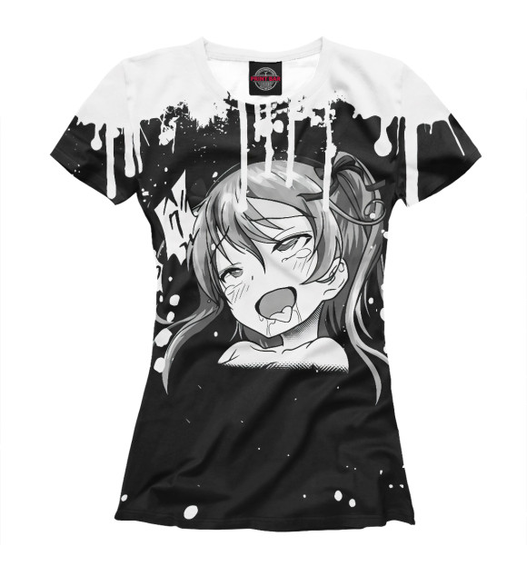 Футболка для девочек с изображением Ahegao цвета Белый