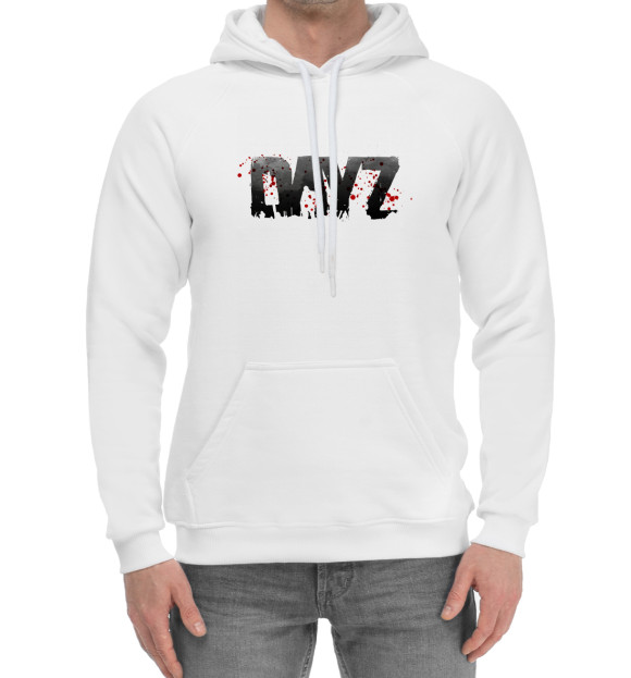 Мужской хлопковый худи с изображением DayZ цвета Белый