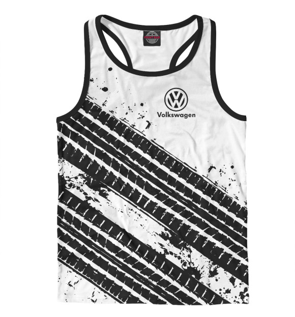 Мужская майка-борцовка с изображением Volkswagen цвета Белый
