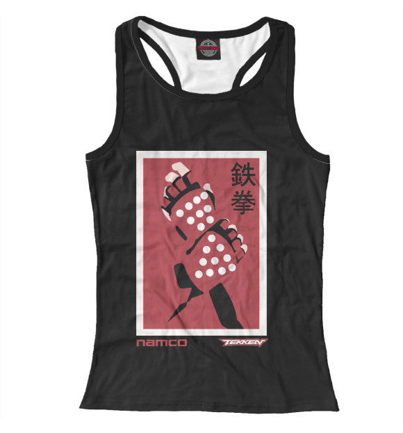 Женская майка-борцовка с изображением Теккен цвета Белый