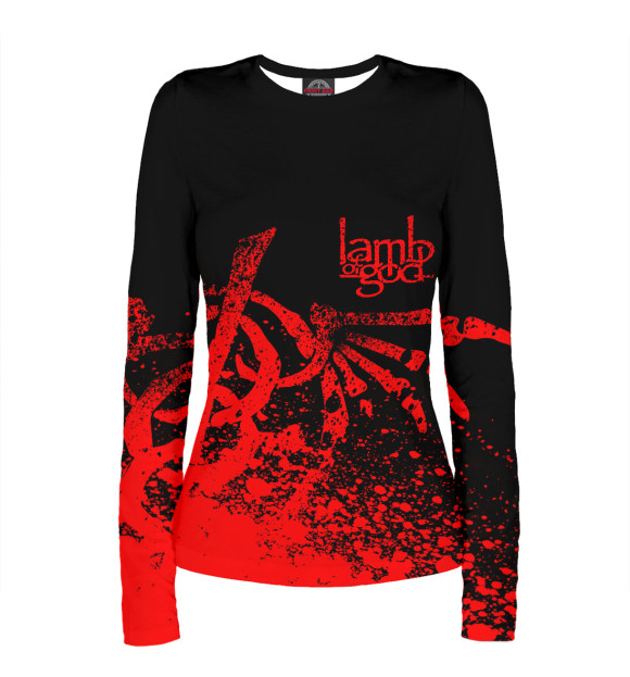 Женский лонгслив с изображением Lamb of God (6) цвета Белый