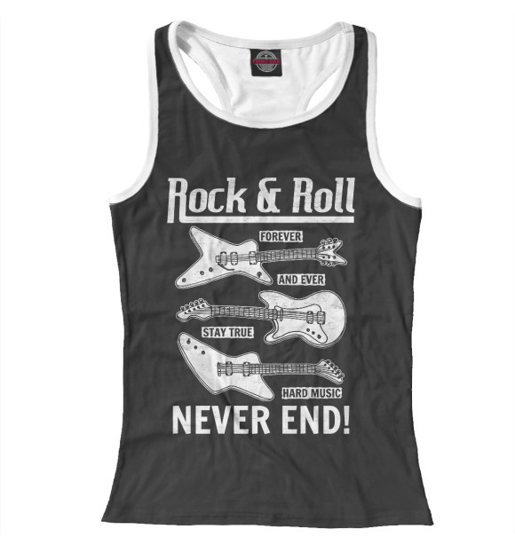 Женская майка-борцовка с изображением Rock'n'roll цвета Белый