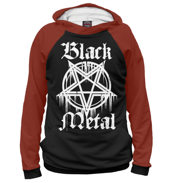 Женское худи с изображением Black metal цвета Белый
