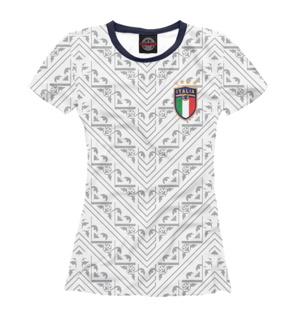Женская футболка с изображением Италия форма 2020 цвета Белый