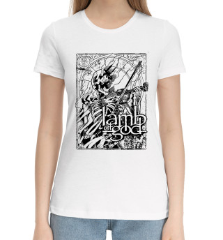 Хлопковая футболка для девочек Lamb of God (yellow)