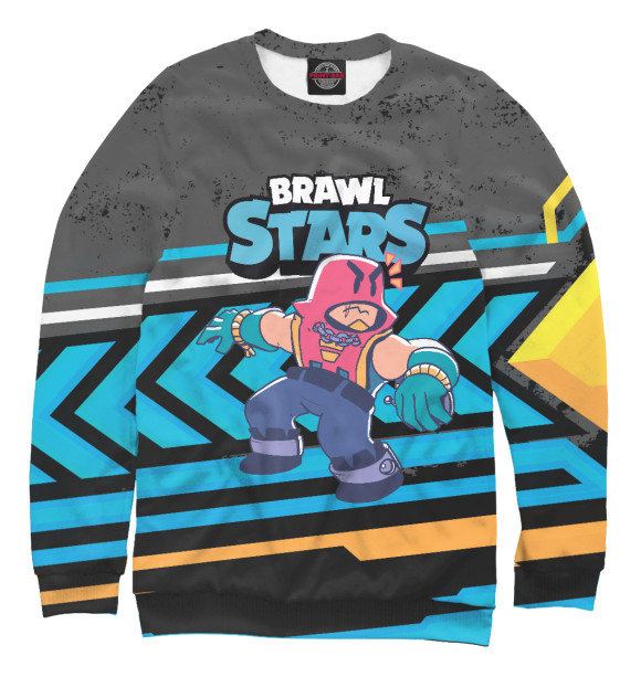 Свитшот для девочек с изображением GROM ГРОМ BRAWL STARS цвета Белый