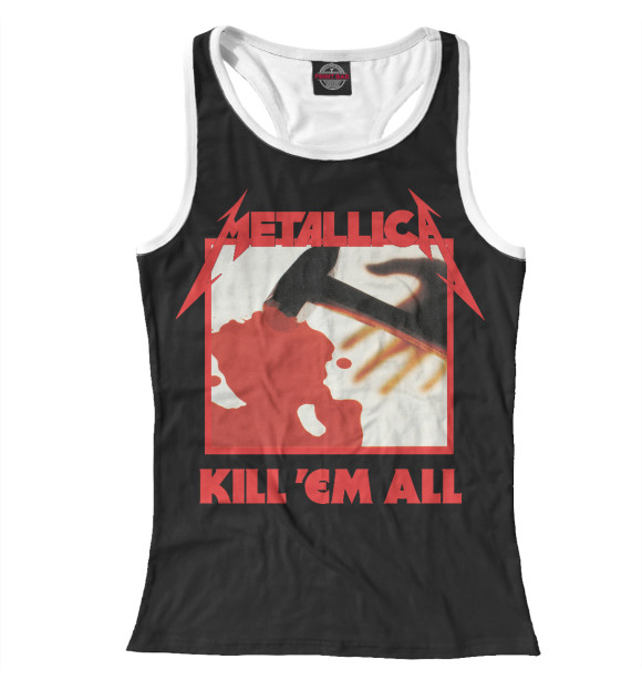 Женская майка-борцовка с изображением Metallica цвета Белый