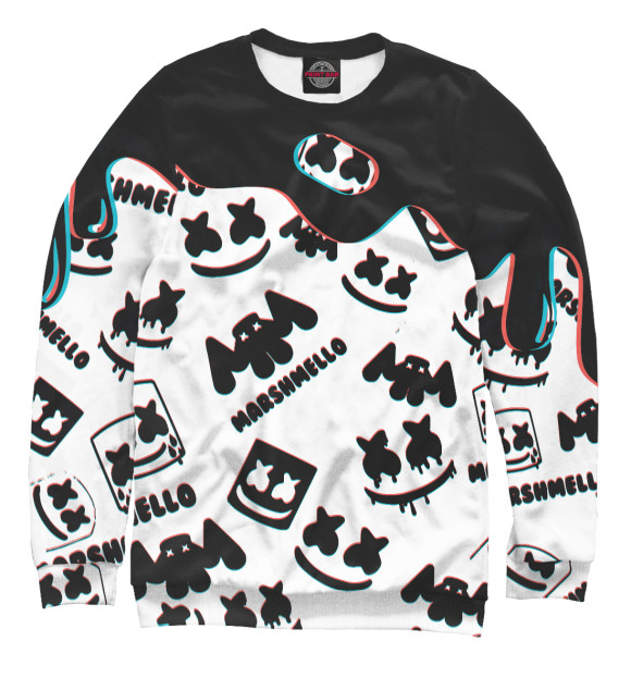 Мужской свитшот с изображением Marshmello цвета Белый