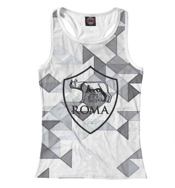 Женская майка-борцовка с притом ROMA цвета Белый Женская майка-борцовка с изображением ROMA цвета Белый