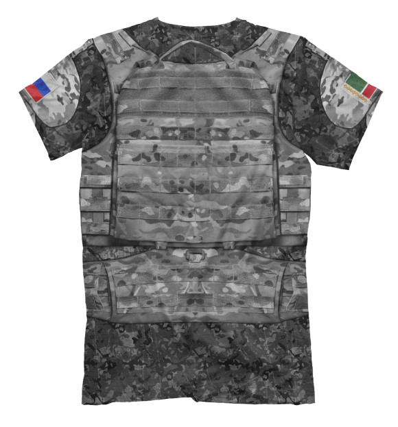 Мужская футболка с изображением Чеченский Батальон цвета Белый