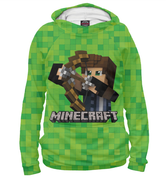 Мужское худи с изображением Minecraft цвета Белый